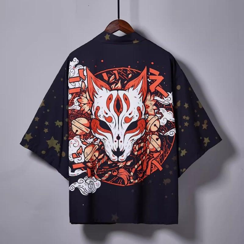 Jauna, pārrobežu stila Fox sērijas kimono 3D drukāta, brīvi pieguļoša apmetņa pidžama, kas piemērota vairākiem gadalaikiem