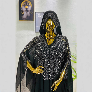 Γυναικείο σάλι με μανίκια τρομπέτας και στρας με πούλιες του 2025, κομψό, σε φαρδιά γραμμή