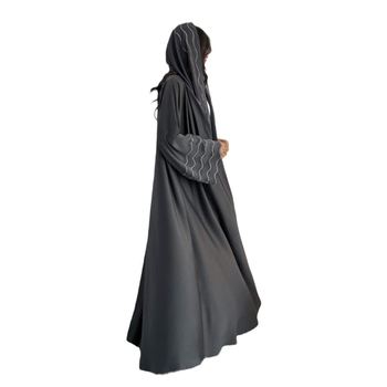 LN084 2024. őszi arab dubai török abaya gyönyörű hímzett hímzett kabát turbánnal két darab