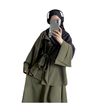 Ρούχα Ντουμπάι Μέση Ανατολή Σαουδική Αραβία Μόδα Κομψό Γυναικείο Σετ Δύο Τεμαχίων με Τιράντες και Φούστα K201