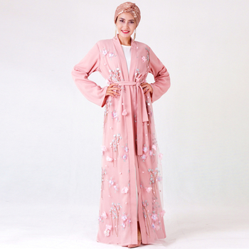 7001 ins3D trodimenzionalni kaput s vezom cvijeća Amazon muslimanski ogrtač za žene