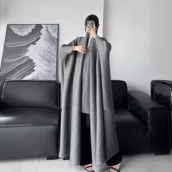 Γυναικείο παλτό με πτυχώσεις για το φθινόπωρο και τον χειμώνα του 2024, νέο παλτό από την Ευρώπη και τις Ηνωμένες Πολιτείες, διασυνοριακή μόδα, all-match επιμήκης καμπαρντίνα