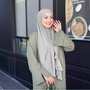 Izravna opskrba tvornice Iduo preko granice Nova ležerna malajska haljina s okruglim izrezom i manžetama, haljina s rascjepom 24715