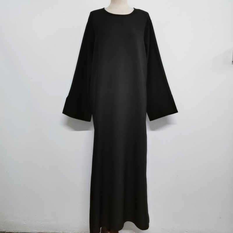 Izravna opskrba tvornice Iduo preko granice Nova ležerna malajska haljina s okruglim izrezom i manžetama, haljina s rascjepom 24715