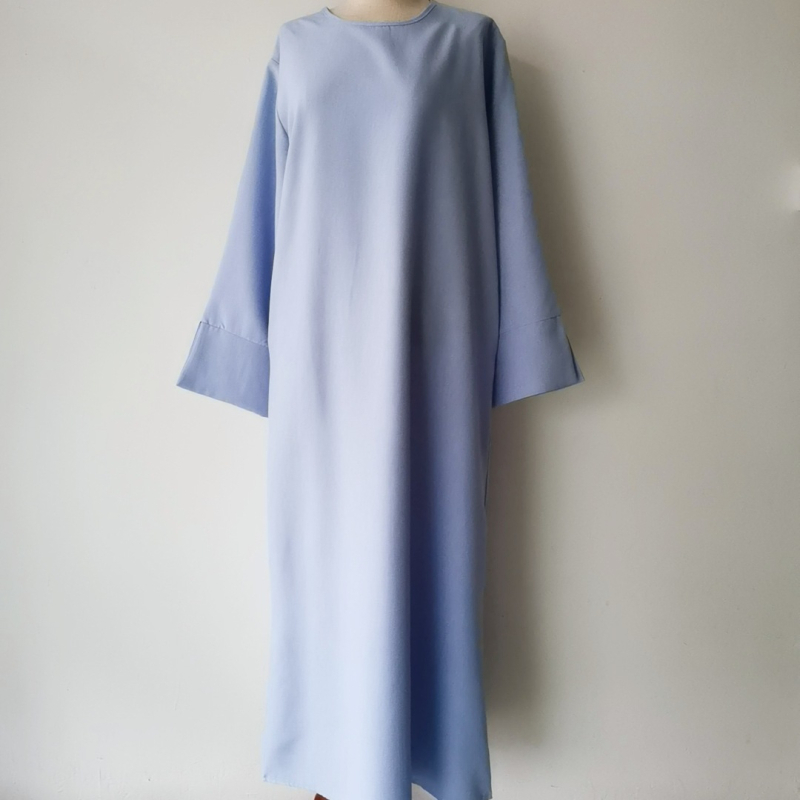 Izravna opskrba tvornice Iduo preko granice Nova ležerna malajska haljina s okruglim izrezom i manžetama, haljina s rascjepom 24715