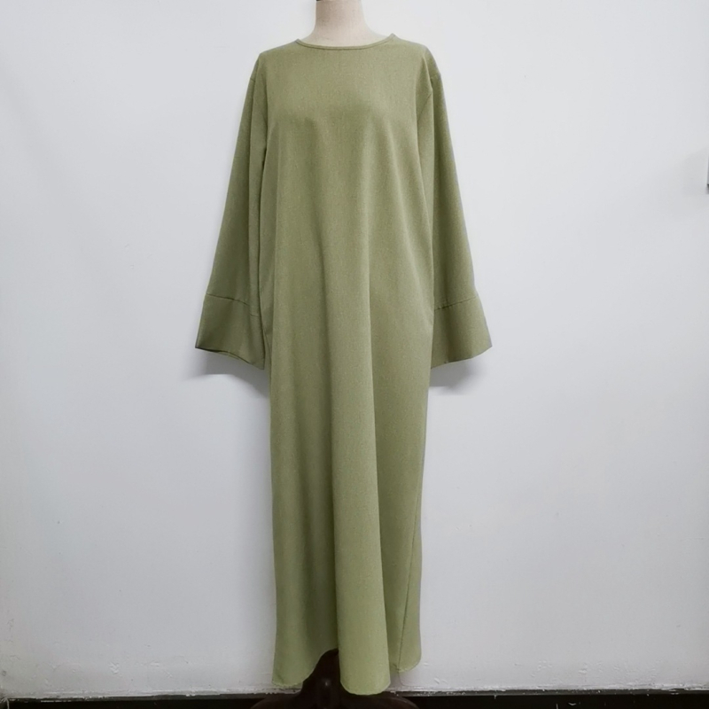 Izravna opskrba tvornice Iduo preko granice Nova ležerna malajska haljina s okruglim izrezom i manžetama, haljina s rascjepom 24715