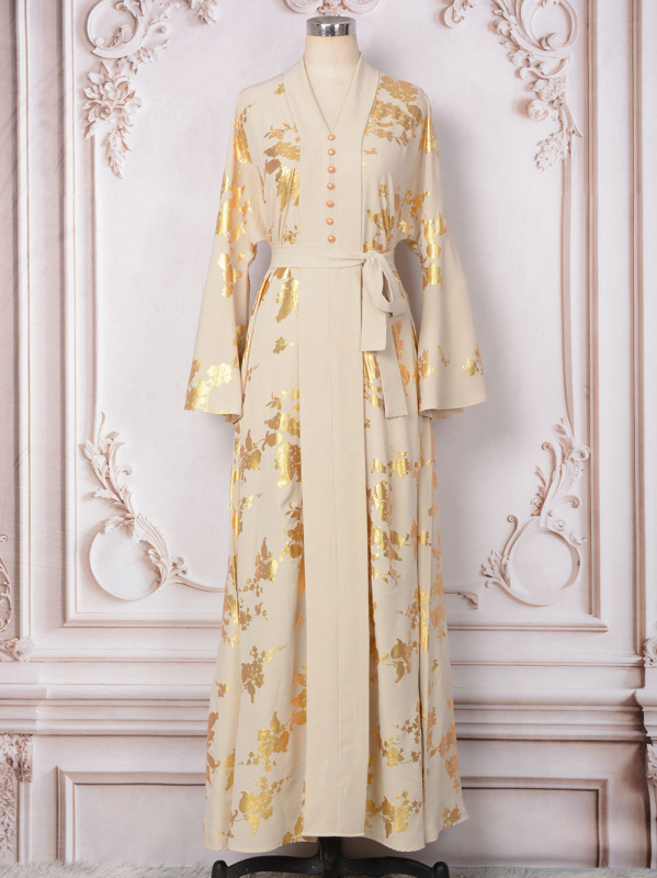 MT174 Zahraničný obchod Blízkeho východu Dámske moslimské dlhé šaty Európske a americké módne nové bronzové večerné šaty