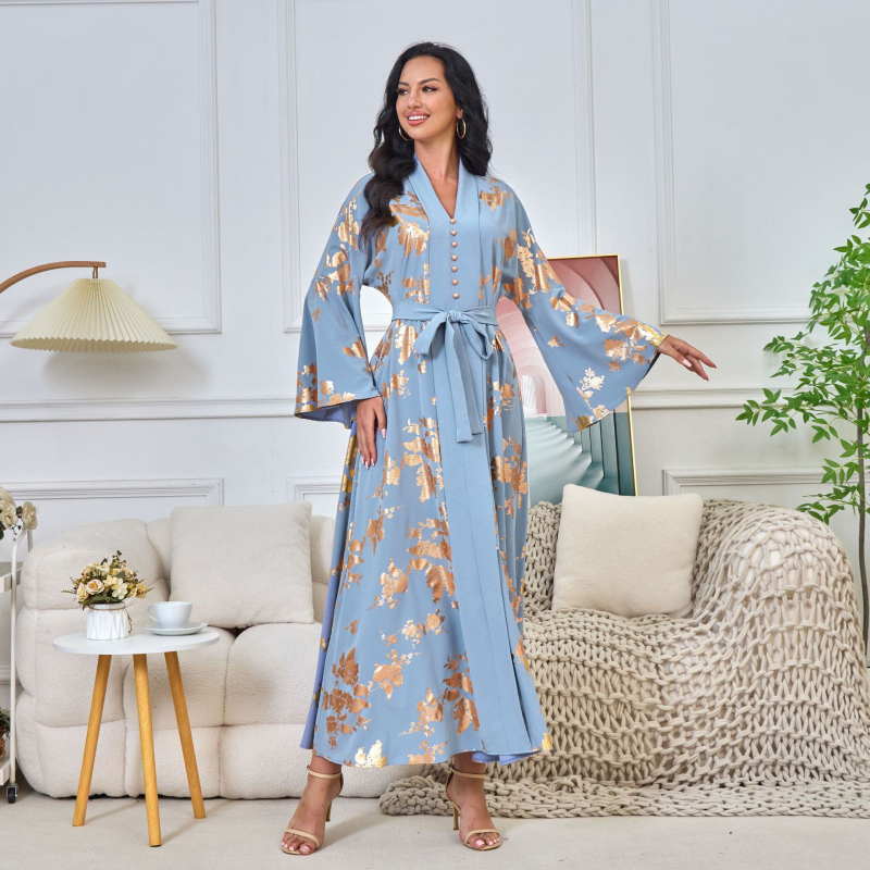 MT174 Zahraničný obchod Blízkeho východu Dámske moslimské dlhé šaty Európske a americké módne nové bronzové večerné šaty