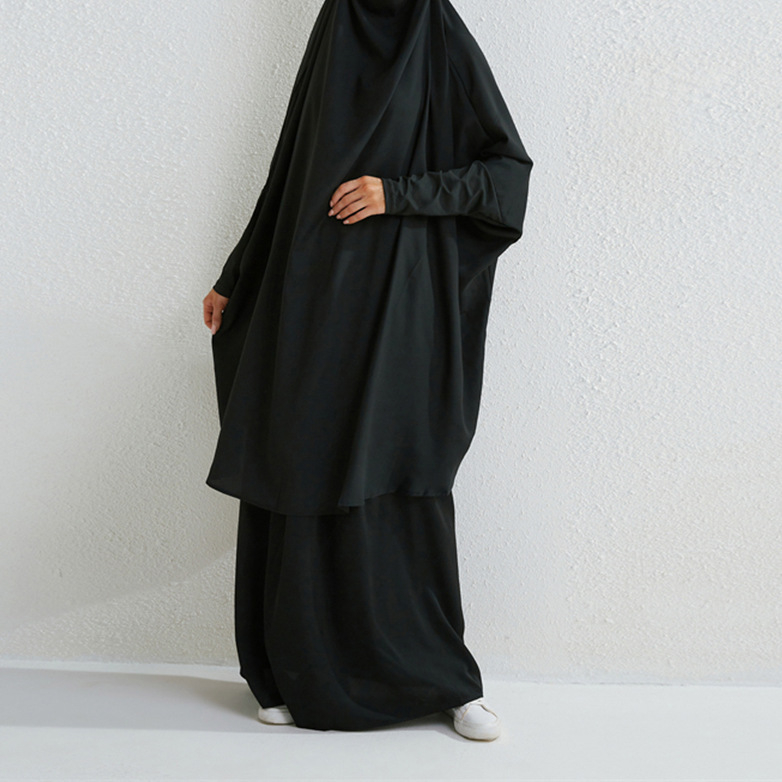 Transfrontaliere femei Orientul Mijlociu Dubai modă mărime mare costum din două piese costum arab halat set culoare solidă fustă cu mânecă lungă