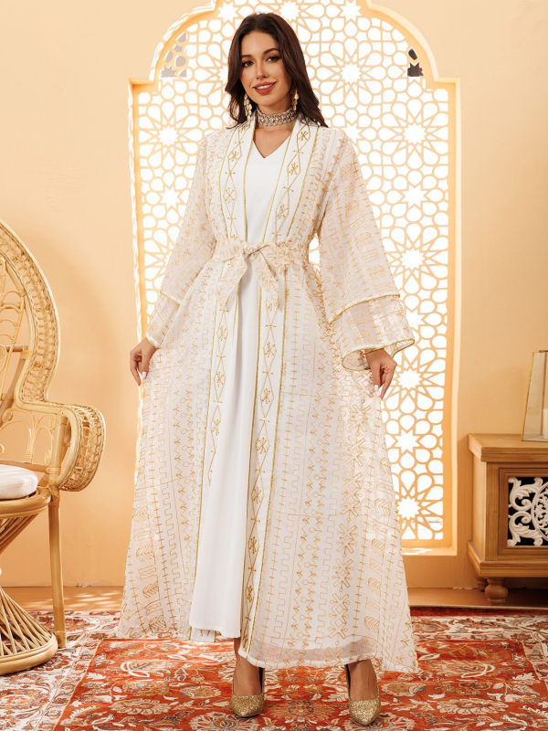 AB445 Rochie musulmană din Orientul Mijlociu, brodată cu plasă, Dubai, rochie saudită, rochie la modă