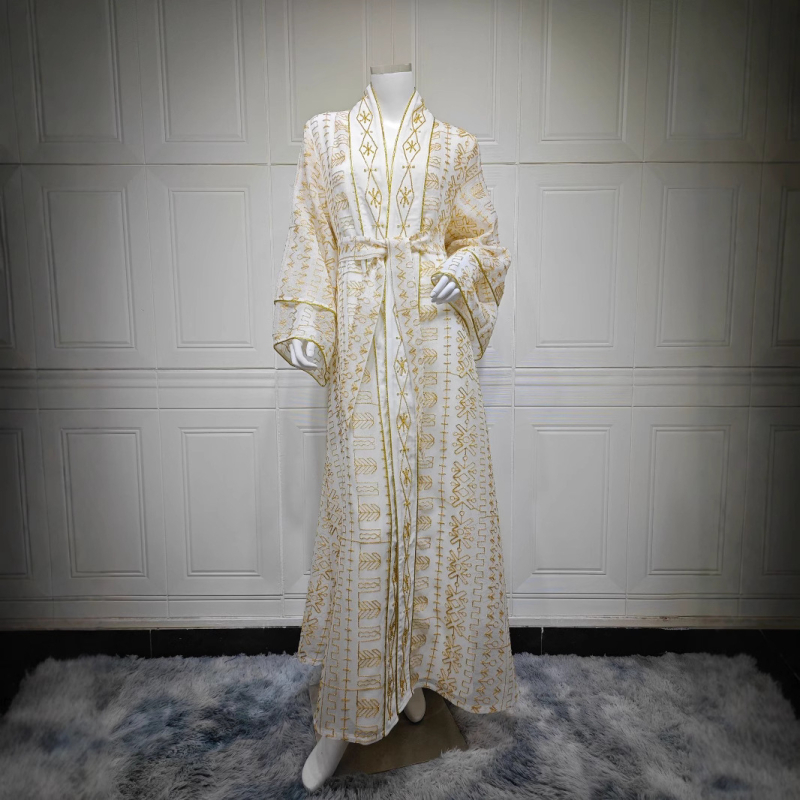 AB445 Rochie musulmană din Orientul Mijlociu, brodată cu plasă, Dubai, rochie saudită, rochie la modă