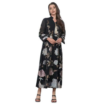 ZD018 Közel-keleti határokon átnyúló, új érkezésű muszlim köntös, flitteres hímzésű női divatos bojtos Dubai ruha