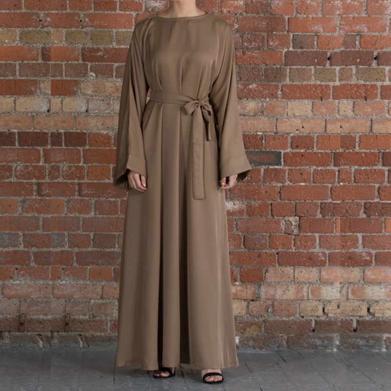 Rochie tip halat de damă transfrontalieră AliExpress Amazon Orientul Mijlociu Turcia, culoare solidă, mărime plus, FY124836