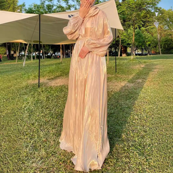 Határokon átnyúló külkereskedelem Női ruházat Muszlim ruházat Fényes fonal Népszerű ruhaköntös Közel-keleti európai és amerikai estélyi ruha