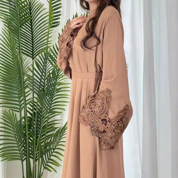 Európai és amerikai külkereskedelmi, határokon átnyúló, exkluzív, új, egyszínű, virágmintás, csipkés, ujjú, cipzáras, plus size női ruházat