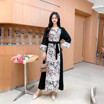 Rochie de mireasă cu imprimeu floral, stil francez, pentru femei, primăvara și vara 2024, cu decolteu în V, slim fit, în linie A