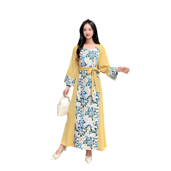 Rochie de mireasă cu imprimeu floral, stil francez, pentru femei, primăvara și vara 2024, cu decolteu în V, slim fit, în linie A