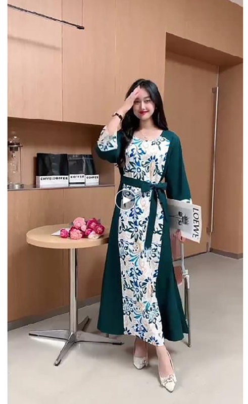 Rochie de mireasă cu imprimeu floral, stil francez, pentru femei, primăvara și vara 2024, cu decolteu în V, slim fit, în linie A