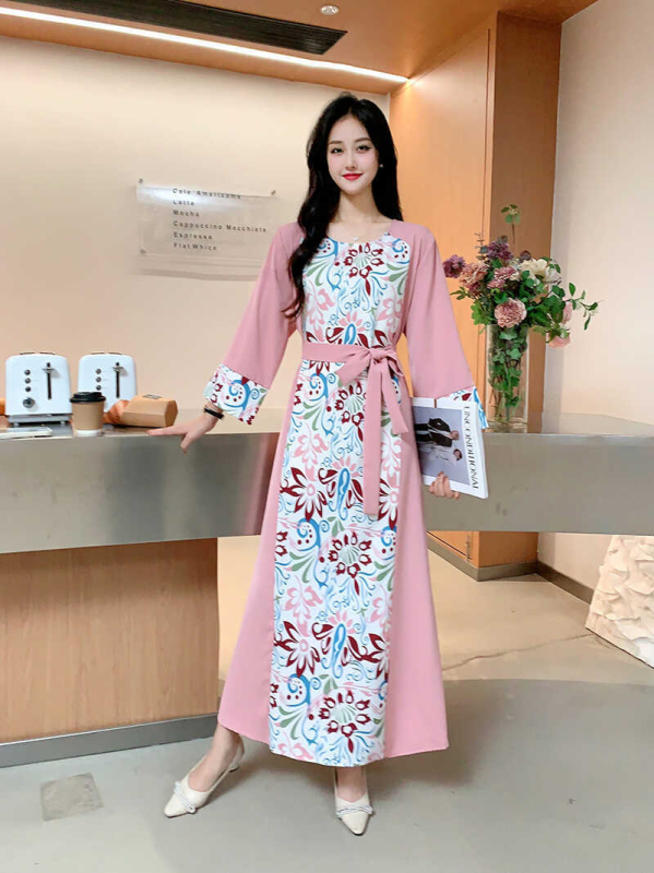 Rochie de mireasă cu imprimeu floral, stil francez, pentru femei, primăvara și vara 2024, cu decolteu în V, slim fit, în linie A