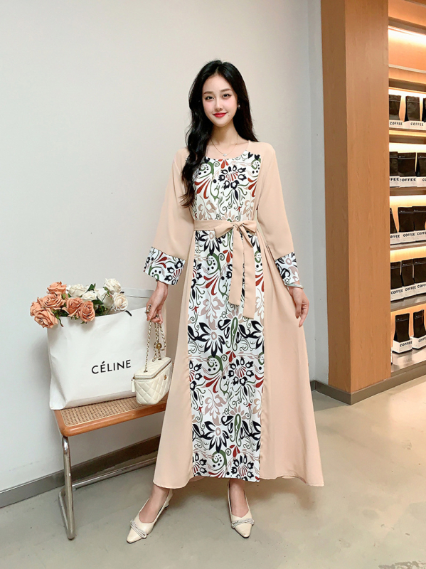 Rochie de mireasă cu imprimeu floral, stil francez, pentru femei, primăvara și vara 2024, cu decolteu în V, slim fit, în linie A