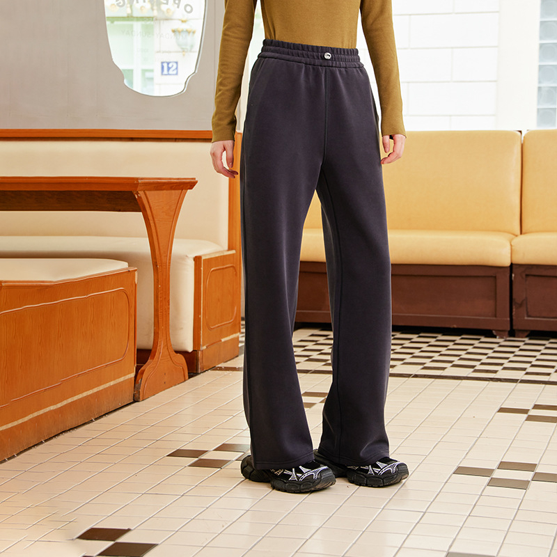 Moteriškos sportinės kelnės „Lanjing“ modalinės pavasario ir rudens korėjietiško stiliaus liekninančios kelnės, kūno jausmą primenančios, tuščiavidurės, šiltos, šilumą kaupiančios plačios kelnės.