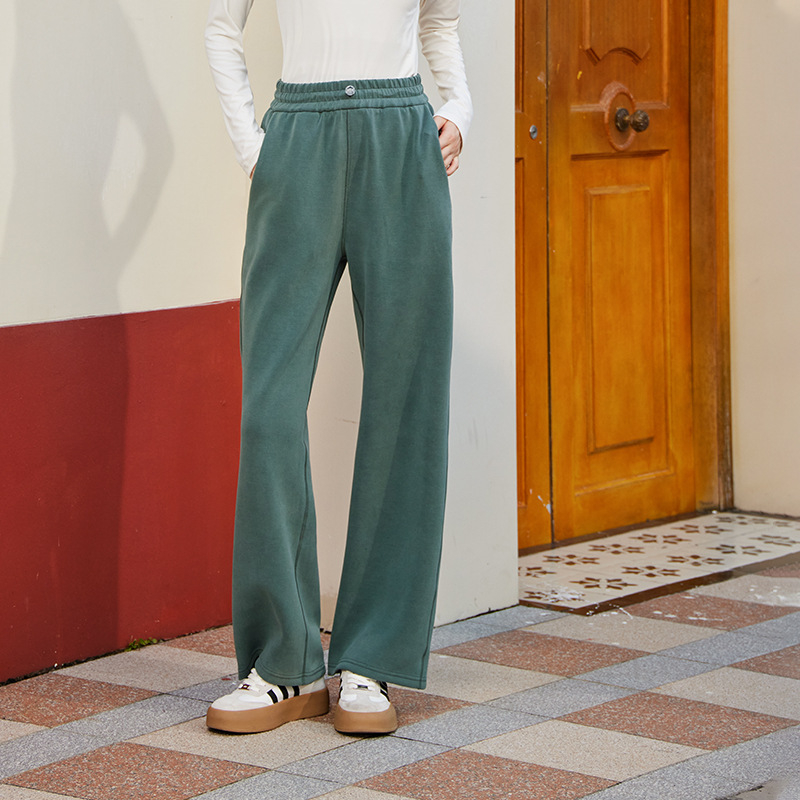 Moteriškos sportinės kelnės „Lanjing“ modalinės pavasario ir rudens korėjietiško stiliaus liekninančios kelnės, kūno jausmą primenančios, tuščiavidurės, šiltos, šilumą kaupiančios plačios kelnės.