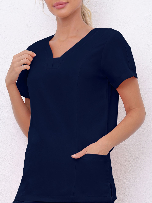 Pesuriided V-kaelusega pluusid hambaarstile, õele, kirurgilistele riietele, meeste ja naiste lühikeste varrukatega, elastsed, kiiresti kuivavad õe riided