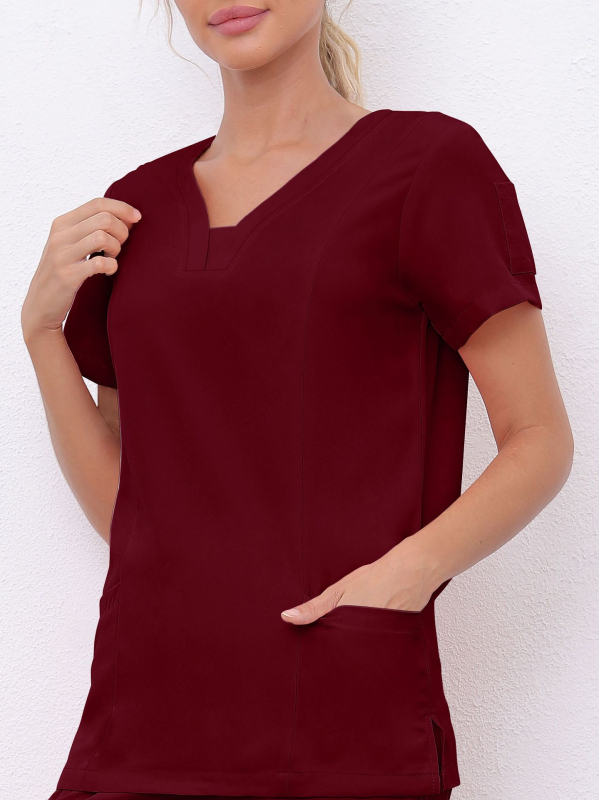 Pesuriided V-kaelusega pluusid hambaarstile, õele, kirurgilistele riietele, meeste ja naiste lühikeste varrukatega, elastsed, kiiresti kuivavad õe riided