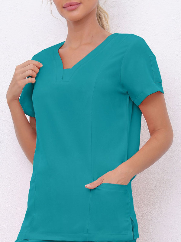 Pesuriided V-kaelusega pluusid hambaarstile, õele, kirurgilistele riietele, meeste ja naiste lühikeste varrukatega, elastsed, kiiresti kuivavad õe riided