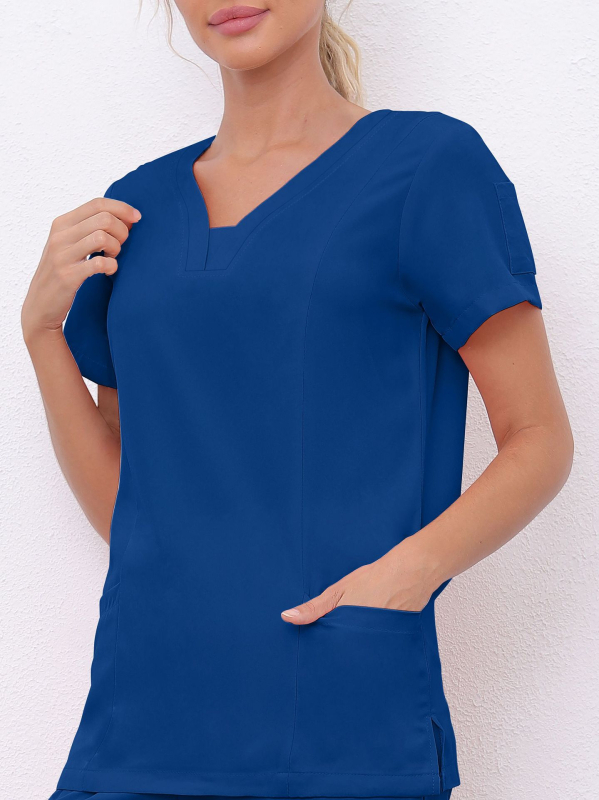 Pesuriided V-kaelusega pluusid hambaarstile, õele, kirurgilistele riietele, meeste ja naiste lühikeste varrukatega, elastsed, kiiresti kuivavad õe riided