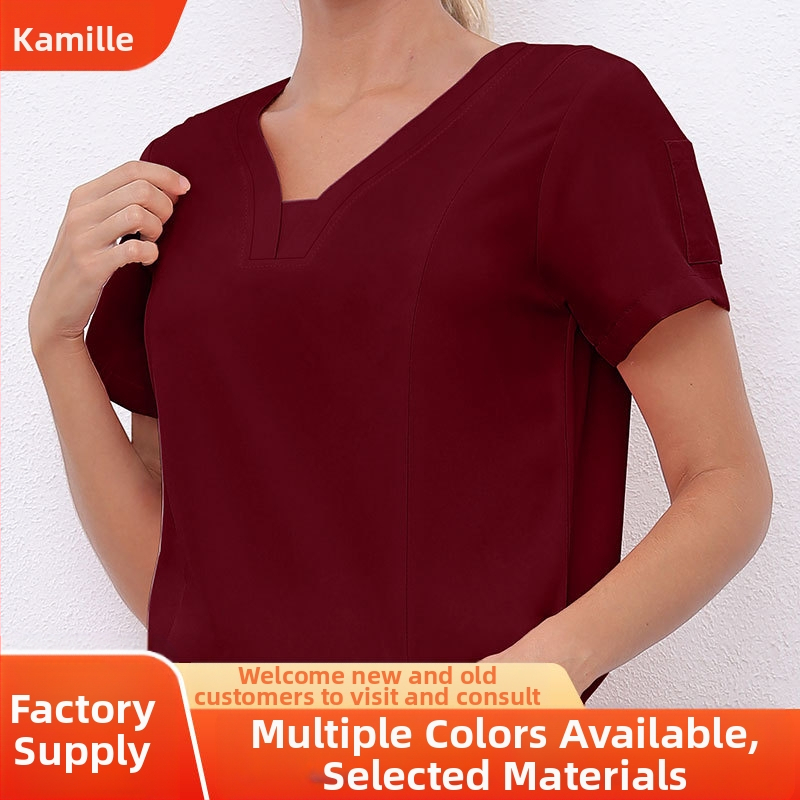 Pesuriided V-kaelusega pluusid hambaarstile, õele, kirurgilistele riietele, meeste ja naiste lühikeste varrukatega, elastsed, kiiresti kuivavad õe riided