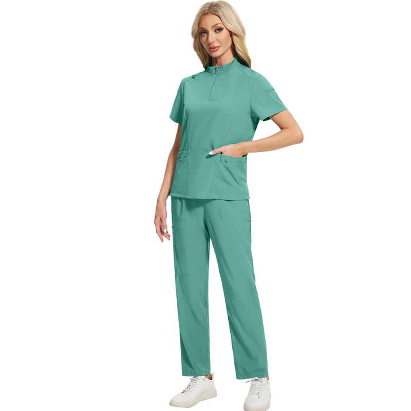 Mehed ja naised õhukese kraega, ühevärviline, kiiresti kuivav ilusalongi hooldekodu Euroopas ja Ameerika Ühendriikides müüdavate kombinesoonidega, käsitsi pestavad riided.