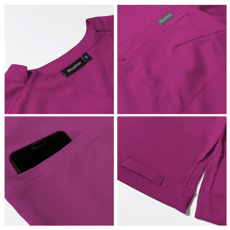 Kvaliteetsed Euroopa ja Ameerika populaarsed arstide, õdede, haiglate, ilusalongide, vastuvõtu tööriiete komplektid, ühevärviline, okassõnad