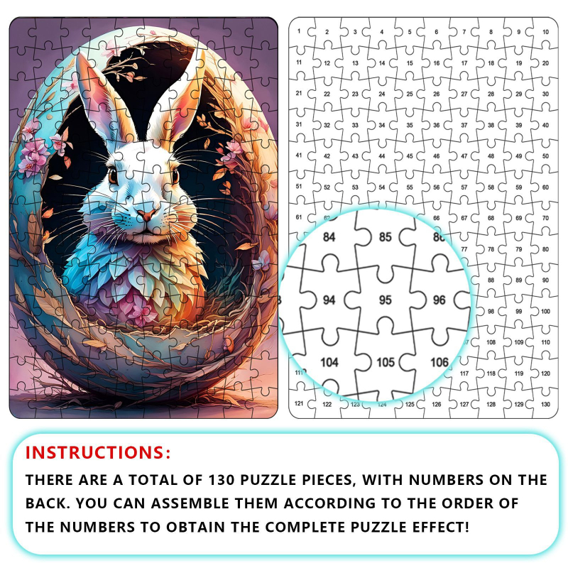 Velykų dėlionė kryžminė sienelė Mielas zuikutis Nuotraukų dėlionė Namų dekoravimo dėlionė Kabantis paveikslas