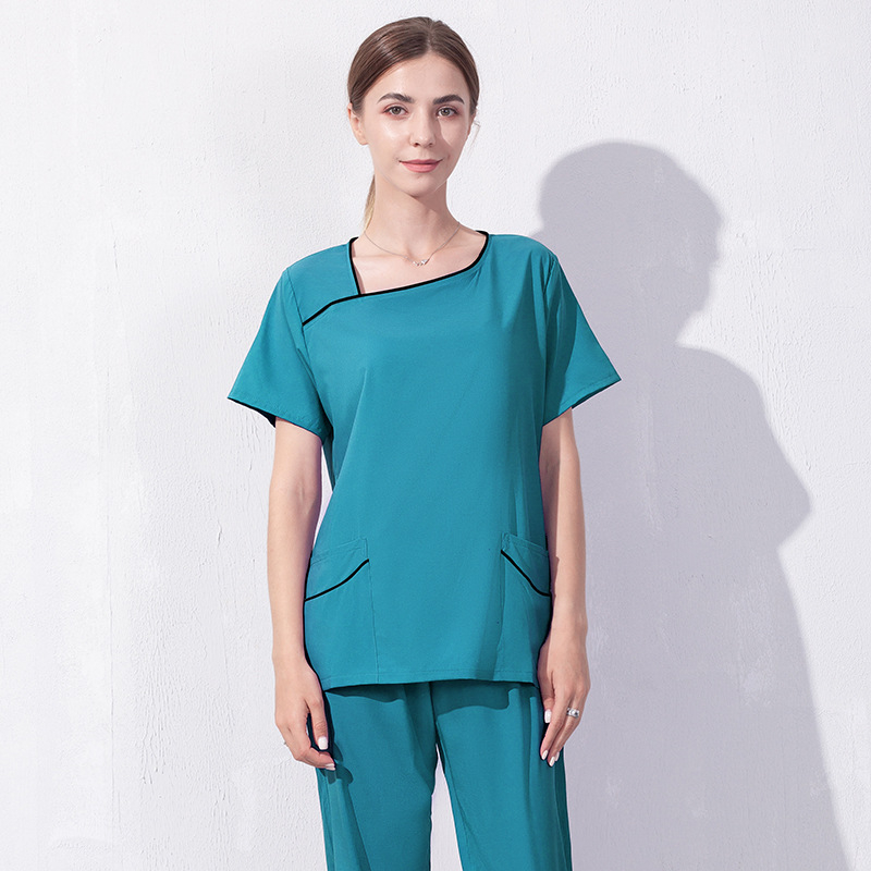 Amazoni operatsioonisaal Lühikeste varrukatega kätepesuriided Naiste nahahoolduse tööriided Õde Kosmeetik Isolatsioonitööriided