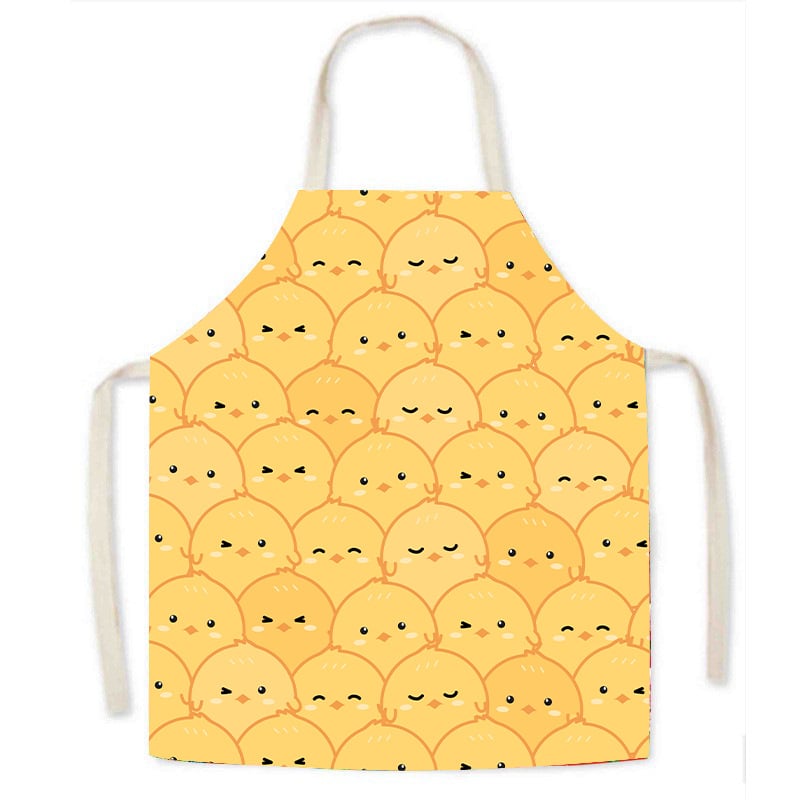 Ποδιά εργασίας από απομίμηση λινού, κινούμενα σχέδια γάτας, κινούμενα σχέδια ζώων, χαριτωμένο σχέδιο, ενήλικας γονέας-παιδί, αμάνικη μέση, οικιακή ποδιά