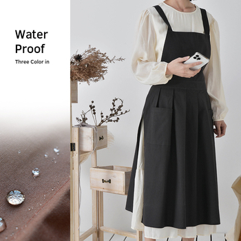 Väliskaubanduse piiriülene puuvillane veekindel Korea ühevärviline reguleeritav pikendatud köögipõll puuvillast ja linasest rinnatüki tehase hulgimüük