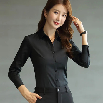 Új női ingek, professzionális, üzleti, munkaruházat, hosszú ujjú, vasalást nem igénylő pamut ingek, ingezéshez, interjúra, alkalmi felsők, őszi viselet