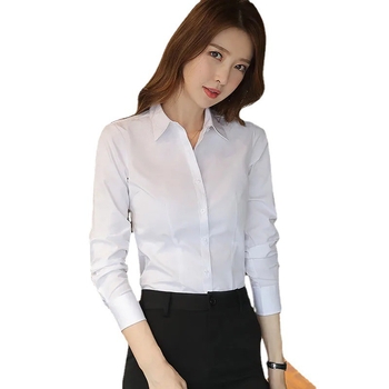 Új női ingek, professzionális, üzleti, munkaruházat, hosszú ujjú, vasalást nem igénylő pamut ingek, ingezéshez, interjúra, alkalmi felsők, őszi viselet