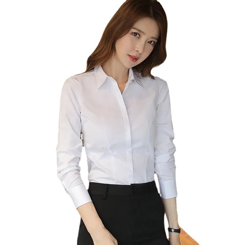 Új női ingek, professzionális, üzleti, munkaruházat, hosszú ujjú, vasalást nem igénylő pamut ingek, ingezéshez, interjúra, alkalmi felsők, őszi viselet