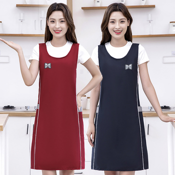 Lihtne põll, veekindel ja õlikindel vest köögiks, majapidamiseks, toiduvalmistamiseks ja toitlustuseks, naiste vest, tööriiete logo trükkimine