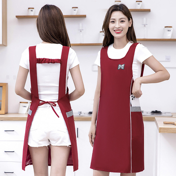 Lihtne põll, veekindel ja õlikindel vest köögiks, majapidamiseks, toiduvalmistamiseks ja toitlustuseks, naiste vest, tööriiete logo trükkimine