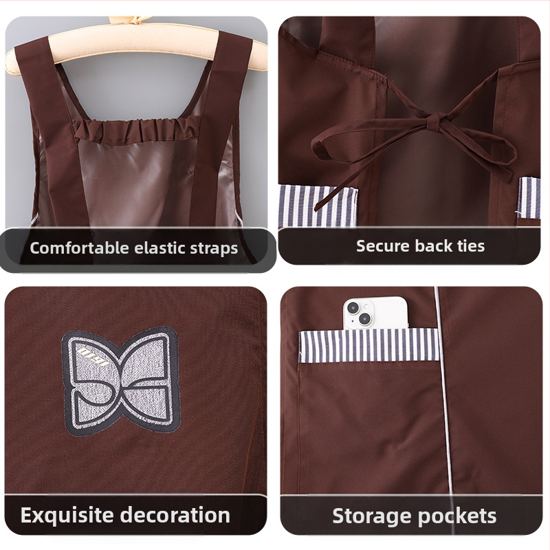 Обикновена престилка, водоустойчива и маслоустойчива жилетка за кухня, домакинство, готвене и кетъринг, дамска жилетка, работно облекло с печат на лого