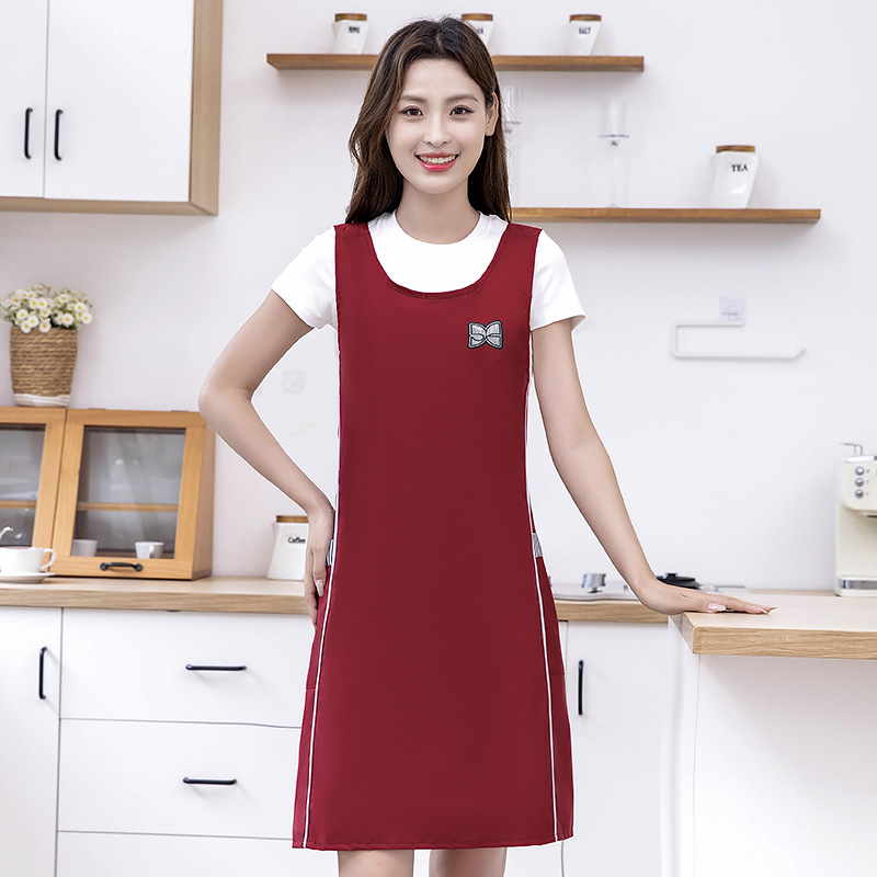 Lihtne põll, veekindel ja õlikindel vest köögiks, majapidamiseks, toiduvalmistamiseks ja toitlustuseks, naiste vest, tööriiete logo trükkimine