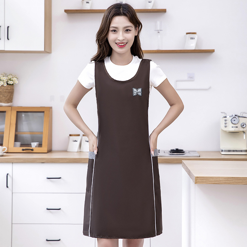 Lihtne põll, veekindel ja õlikindel vest köögiks, majapidamiseks, toiduvalmistamiseks ja toitlustuseks, naiste vest, tööriiete logo trükkimine