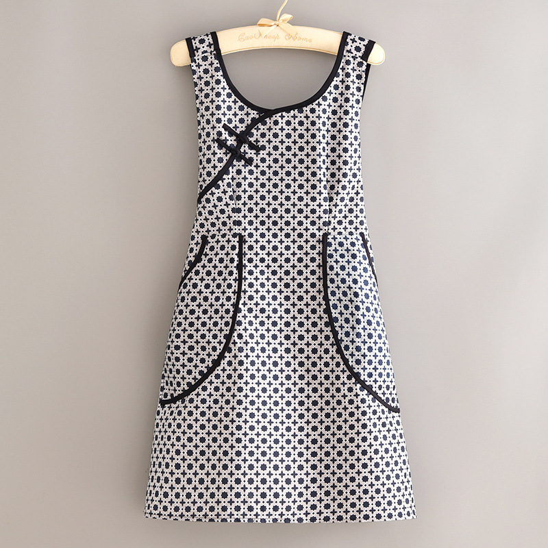 Lihtne põll, veekindel ja õlikindel vest köögiks, majapidamiseks, toiduvalmistamiseks ja toitlustuseks, naiste vest, tööriiete logo trükkimine