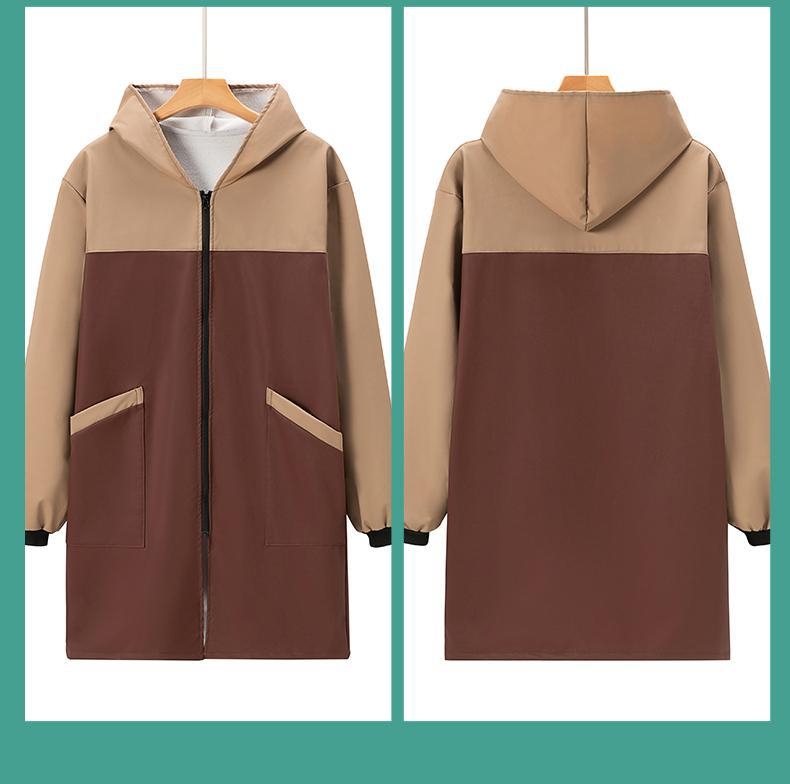 Naiste köögipõll, koduriietus, talvine fliisvoodriga, paksendatud, kulumiskindel, toiduvalmistamise ja tööriietus, õlikindel ja veekindel köögipõll