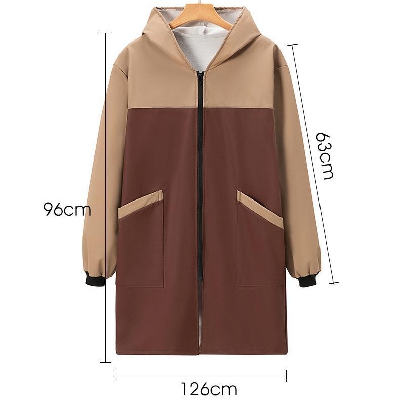 Naiste köögipõll, koduriietus, talvine fliisvoodriga, paksendatud, kulumiskindel, toiduvalmistamise ja tööriietus, õlikindel ja veekindel köögipõll