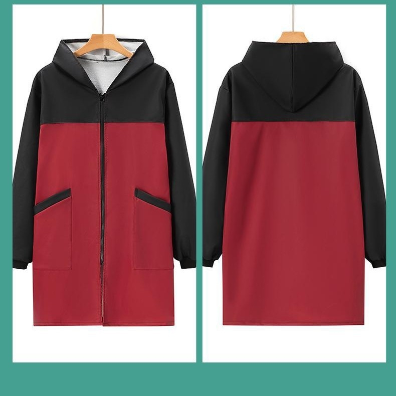 Naiste köögipõll, koduriietus, talvine fliisvoodriga, paksendatud, kulumiskindel, toiduvalmistamise ja tööriietus, õlikindel ja veekindel köögipõll