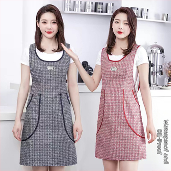 Liemenė, liemenės stiliaus, nauja prijuostė, vandeniui ir aliejui atspari virtuvė, darbo drabužiai, maitinimo paslaugos moterims, korėjietiško stiliaus, gražus juosmuo.